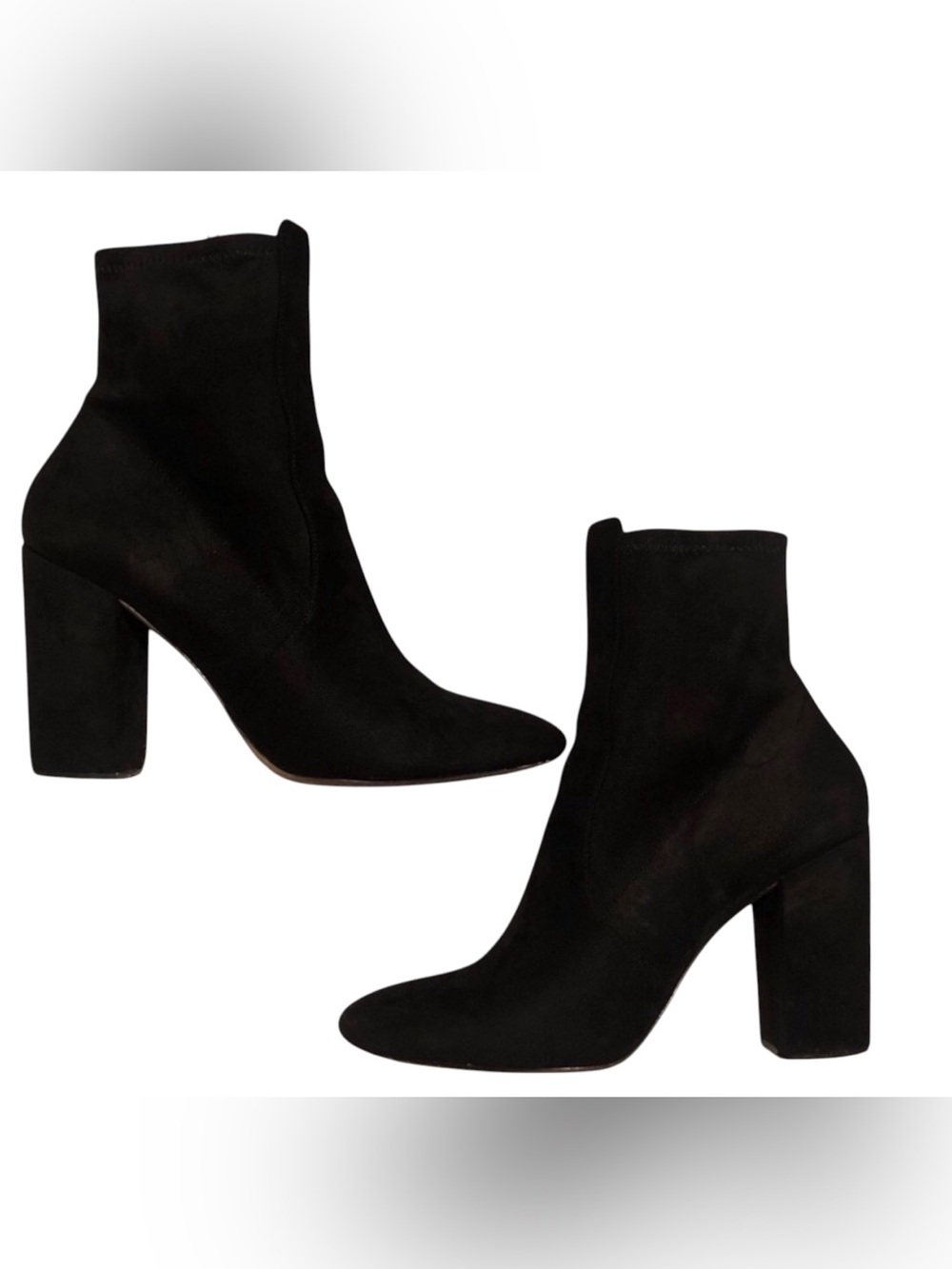 🖤Aldo Black Heeled Boots with Chunky Heel and Sock-Like Fit